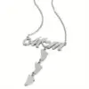Wholesale 304 Stainless Steel Stainless Steel Letter Footprint PVD Coated 18K Real Gold Plated MAMA Simple Style Plating Cable Chain Gold Silver Pendant Necklace