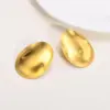 PVD Coated Real Gold Plated 18K Gold Oval 304 Stainless Steel INS Style Waterproof Non Tarnish Ear Studs