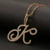 Wholesale Jewelry Zircon 26 English Letter Pendant Copper Necklace Nihaojewelry