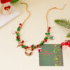 Wholesale Christmas Wreath Diamond Sweater Necklace