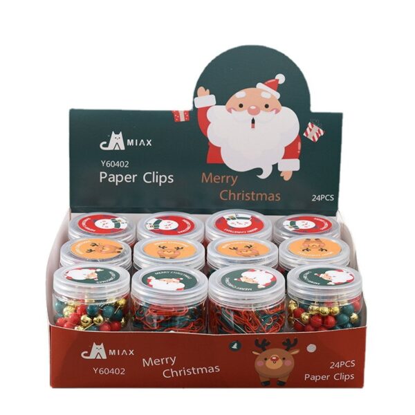 Wholesale Christmas paper clip creative barrel red and green long tail clip