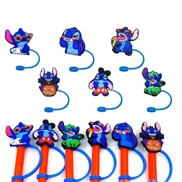 Wholesale Straw cap stilla decoration party hot sale animation straw animation new cartoon cover dust plug straw Straw Tube Cap