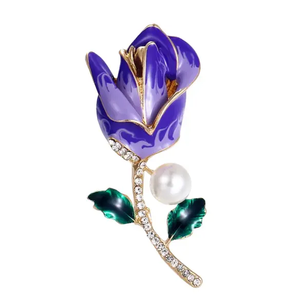 Wholesale Romantic Pin Flower Alloy Inlay Artificial Pearls Rhinestones Women'S Brooches
