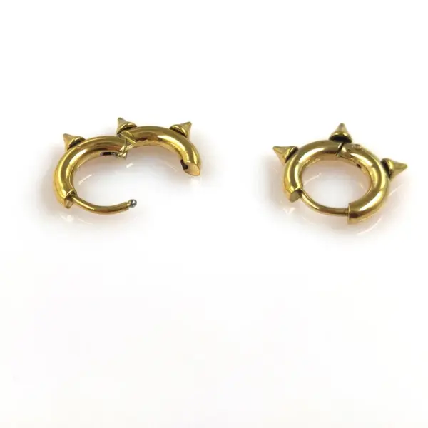 Wholesale PVD Coated Real Gold Plated Round 304 Stainless Steel Hip-Hop Retro Simple Style Waterproof Non Tarnish Hoop Earrings
