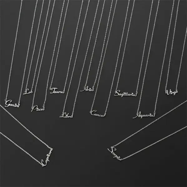 Wholesale PVD Coated 18K Gold Real Plated Letter Constellation 201 Stainless Steel Modern Style Classic Waterproof Non Tarnish Pendant Necklace