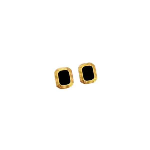 Wholesale Electroplating Golden Plated Geometric Titanium Steel Titanium Steel Ear Studs