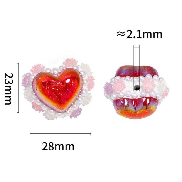 Wholesale Pearl sequin double-sided 3D heart-shaped beaded ball