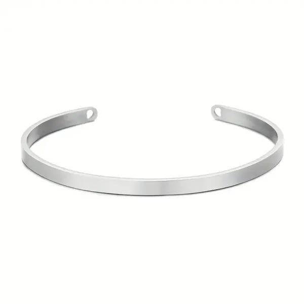 Wholesale 304 Stainless Steel Stainless Steel Solid Color PVD Coated 18K Gold Plated Elegant Retro Plating Hollow Out Rose Gold Gold Silver Bangle