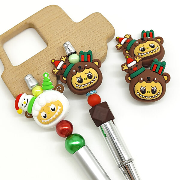 Wholesale Christmas food-grade 3D silicone beads