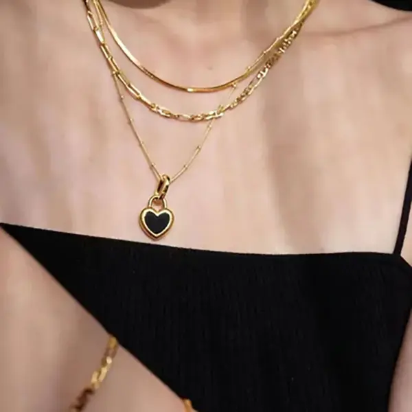 Wholesale Jewelry Fashion Geometric Stainless Steel PVD Coated Plating Necklace