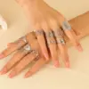Wholesale 304 Stainless Steel Flower Ion Plating (IP) K Gold Plated Silver Plated IG Style Waterproof Non Tarnish Surgical Steel Hollow Out Open Rings