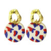 Wholesale Cross-border explosions soft pottery fashion earrings love color matching US Independence Day July 4 national flag color clay earrings
