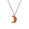 Wholesale Vintage Resin Croissant Pendant Long Necklace