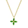 Wholesale PVD Coated 14K Gold Real Gold Plated Four Leaf Clover 304 Stainless Steel Fashion Simple Style Waterproof Non Tarnish 304 Stainless Steel Necklace