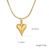 Wholesale 304 Stainless Steel Heart Shape Electroplated 18K Real Gold Plated Simple Style Commute Waterproof Non Tarnish Plating Earrings Necklace