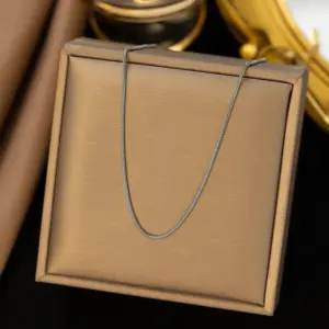 5 [AH64] 1.2 Snake Chain Necklace / Steel Color