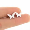Wholesale PVD Coated 18K Gold Real Gold Plated Solid Color 304 Stainless Steel Simple Style Waterproof Non Tarnish Ear Studs