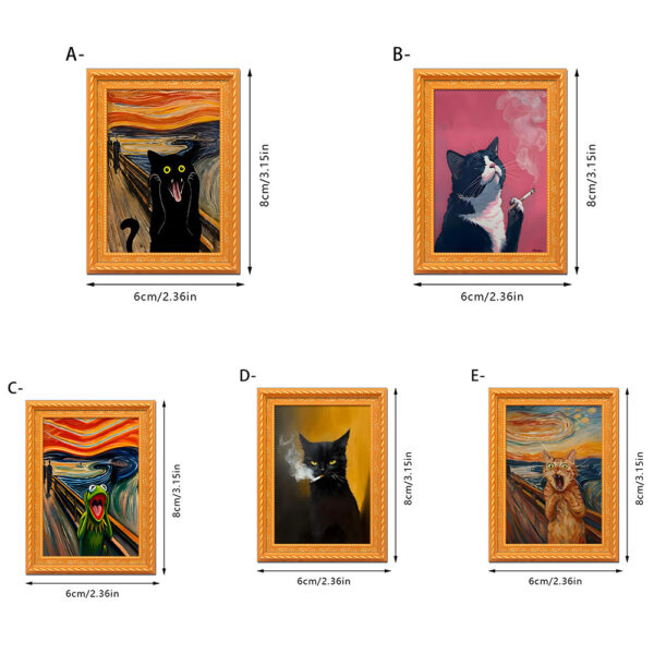 Wholesale Black Cat Series Magnetic Photo Frame Wooden Magnetic Refrigerator Magnet
