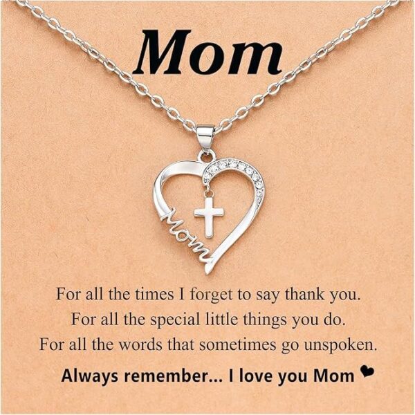 Wholesale Cross-border New Love Cross MOM Pendant European and American Fashion Elegant Clavicle Chain for Mother's Day Gift