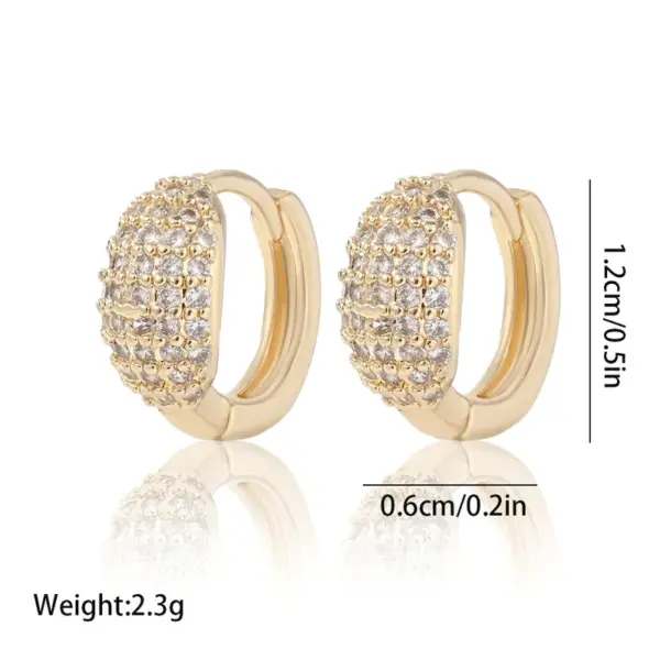 Wholesale 1 Pair Simple Style Shiny Geometric Inlay Copper Zircon Gold Plated Earrings