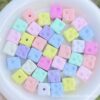 oly-d8f59c12af9e2023761c12473cc4ef81 Wholesale Creamy solid colored cheese square straight hole bead