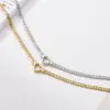 Wholesale Jewelry Lady Heart Shape Titanium Steel Plating Necklace