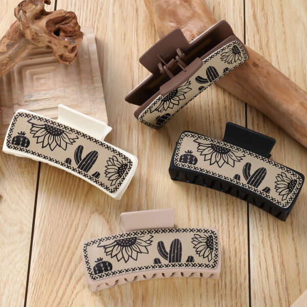 Wholesale Multicolored cactus square hair clip