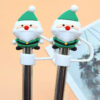 Wholesale New 10mm food grade silicone straw sleeve Christmas dust plug straw cap straw cap suit