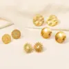 Wholesale Ion Plating (IP) Real Gold Plated 18K Gold Sun Moon Heart Shape 304 Stainless Steel Basic Modern Style Classic Style Waterproof Non Tarnish Ear Studs