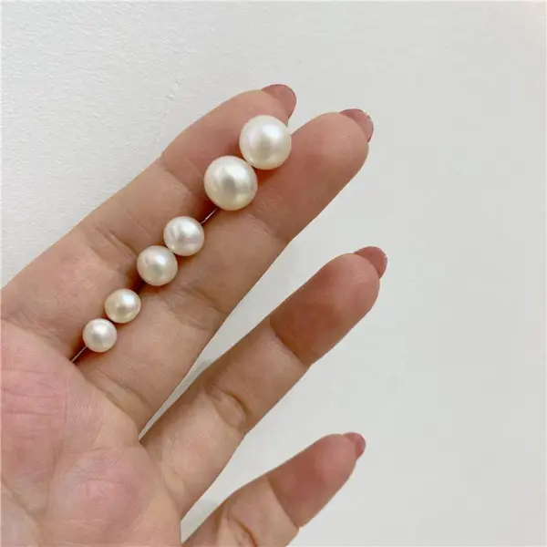 Wholesale 1 Pair Retro Solid Color Plating Freshwater Pearl Ear Studs