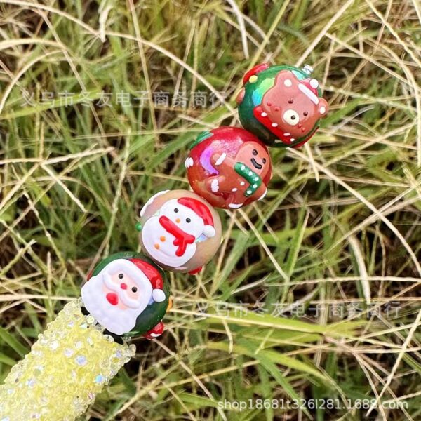 Wholesale Painted Acrylic Christmas Hand-painted Beads