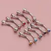 Wholesale Fashion Rhombus Stainless Steel Rhinestones Ear Studs 1 Piece