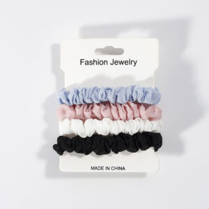 4PCS small intestine hair ring gold blue black