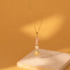 Wholesale Natural stone patchwork heart-shaped seashell necklace