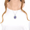 Wholesale Lace-trimmed oval clavicle chain, versatile everyday sweater chain, crystal-set pendant, OLY Exclusive