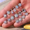Wholesale Simple Style Flower Copper Inlay Zircon Ear Studs 1 Pair
