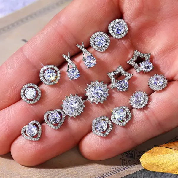 Wholesale Simple Style Flower Copper Inlay Zircon Ear Studs 1 Pair