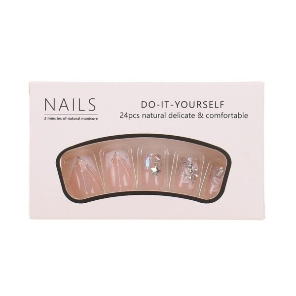 Wholesale French wearing nail geometric glitter nail art gradient nail art patch cross-border fake nails wholesale false nails