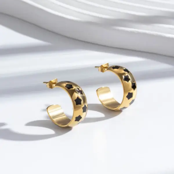 Wholesale PVD Coated U Shape Irregular 304 Stainless Steel IG Style Simple Style Classic Style Waterproof Non Tarnish Earrings