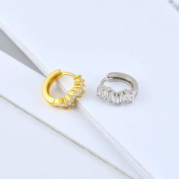 Fashion Geometric Plating Metal Artificial Gemstones Copper Earrings