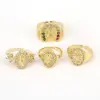 Wholesale Fashion Inlaid Zircon Virgin Mary Copper Zircon Geometric Ring
