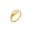 PVD Coated Real Gold Plated 18K Gold Letter Number 304 Stainless Steel Simple Style Waterproof Non Tarnish Rings