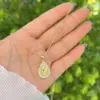 Wholesale Copper 18K Gold Plated Inlay Virgin Mary Zircon Pendant Necklace