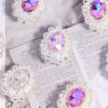 Wholesale Double-sided alloy rhinestone gem straight hole loose beads beaded DIY mobile phone chain key chain bag chain jewelry accessories