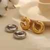 Wholesale 304 Stainless Steel C Shape PVD Coated 18K Gold Plated 18K Gold Retro Waterproof Non Tarnish Polishing Plating Gold Silver Ear Cuffs