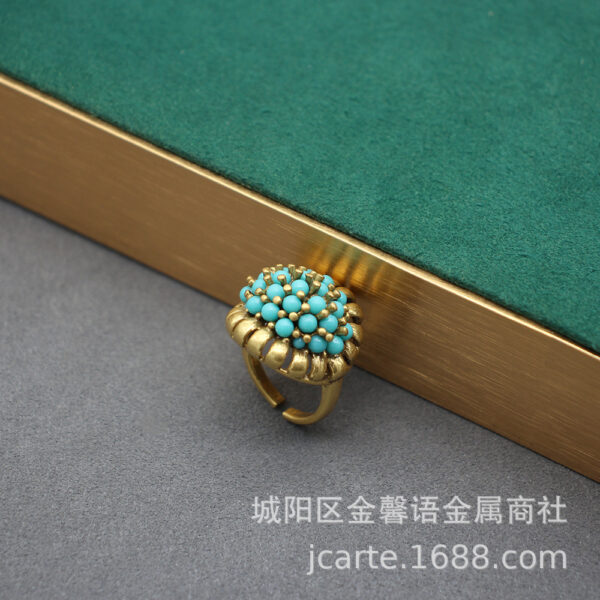 oly-d9394a328efc5068b140f38348c64b2b Wholesale Middle Ancient Vintage High Sense Fashion Personality Elegant Copper Plated Real Gold Ring Vintage Imitation Green Pine Open Ring