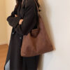 oly-d93be3b1de4f5fd84e0e9d40b2351886 Wholesale Large capacity bag, multi-colored suede tote bag, unique shoulder bag