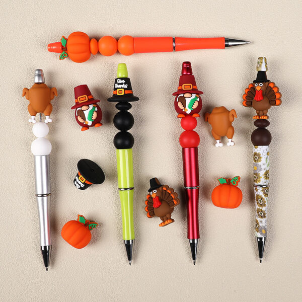 oly-d941606a4f7b1b2d27198662ee80e8bb Wholesale Cross-Border 3D Thanksgiving Silicone Beads DIY Holiday Party Decorations Beaded Three-Dimensional Pumpkin Silicone Beads