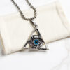 Wholesale Trendy Collaboration Popular Devil's Eye Pendant Retro Unisex Triangular Personality Hip-Hop Sweater Chain