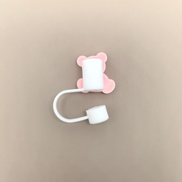 Wholesale New food grade silicone straw cap large diameter 10mm cartoon doll animal flower straw protective sleeve